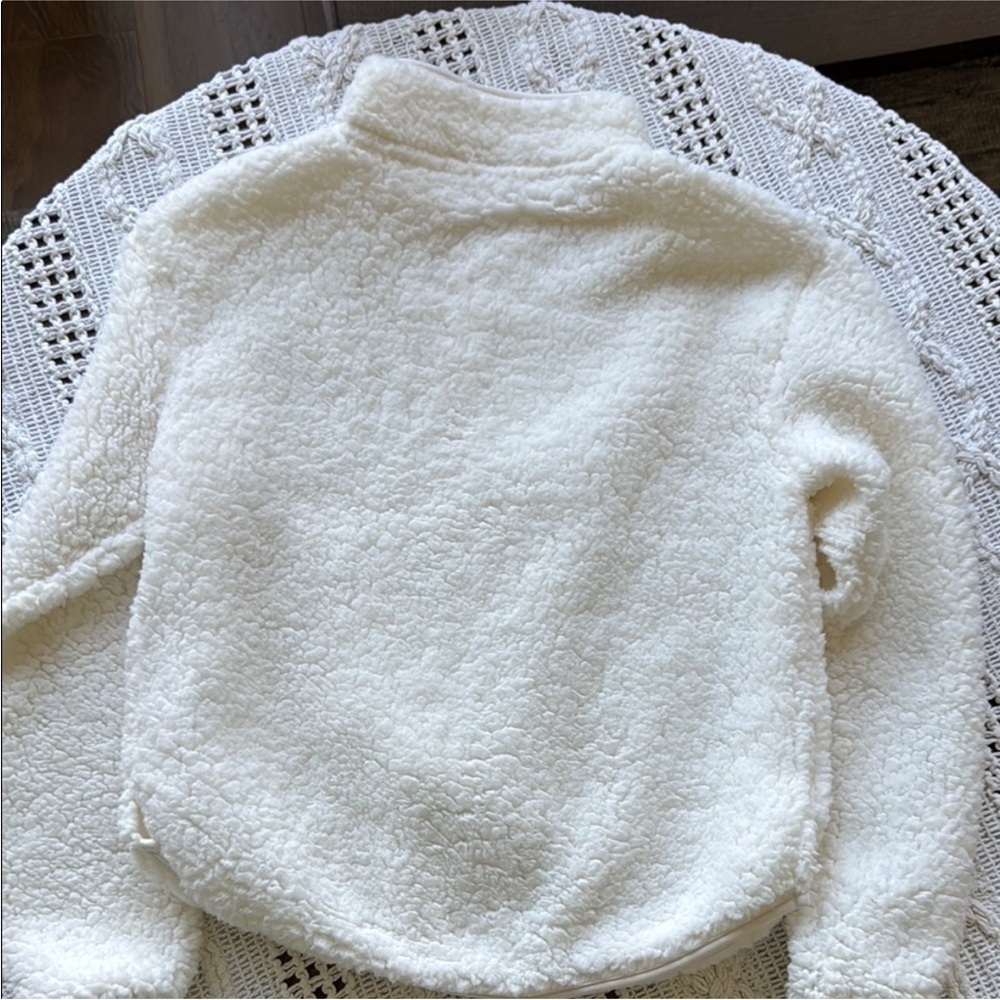 Wallflower Cozy White Sherpa Half-Zip Sweater - Picture 2 of 10